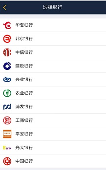 支持的银行