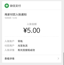 有元宝到账
