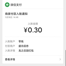 龙之庄园到账