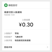 飞舞世界到账