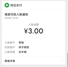 3元到账