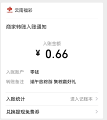 云南福彩到账