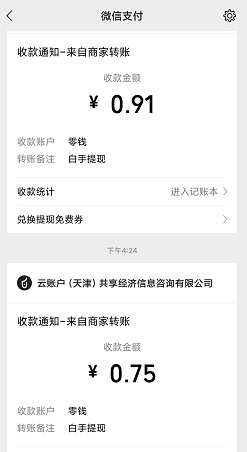 到账记录